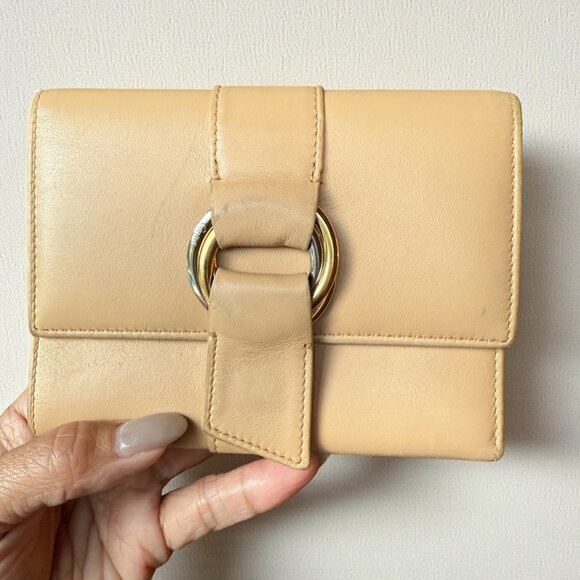 Cartier Handbags - Vintage Cartier Trinity Compact Tri-Fold Wallet | Beige/Tan